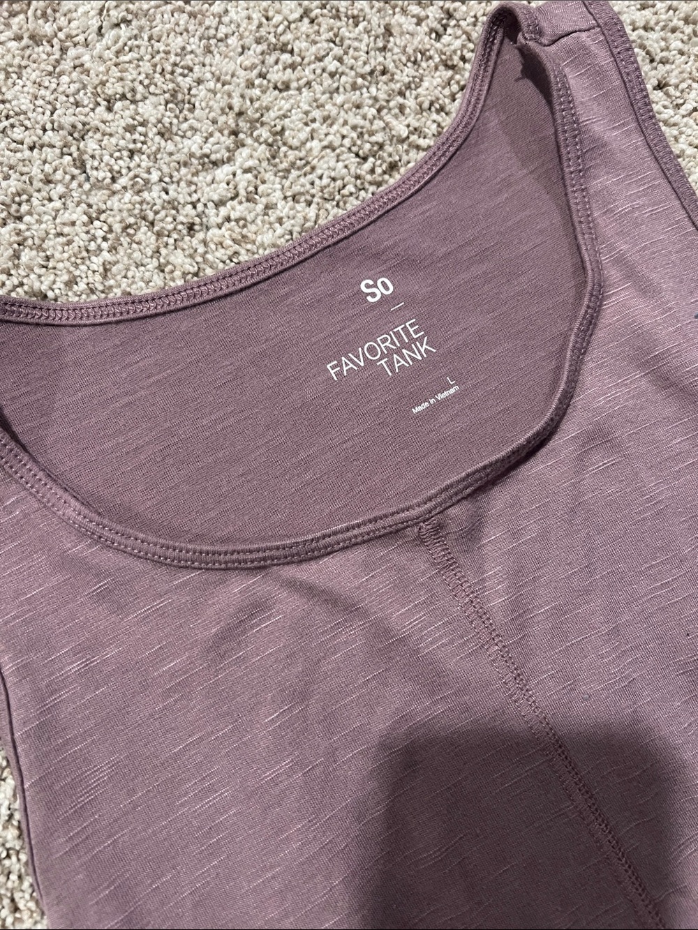 SO Lightweight Sleeveless Tank in Dusty Mauve - Picture 2 of 2
